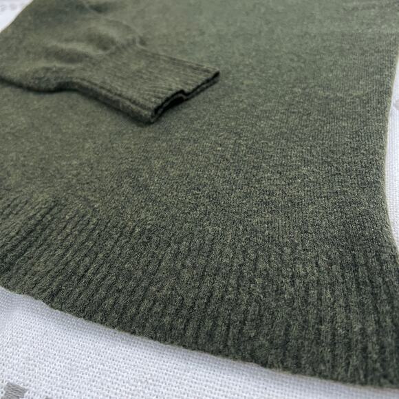 J.Crew S Turtleneck Sweater Pullover Dark Green Wool Blend Puff Sleeve Women's - Picture 6 of 10